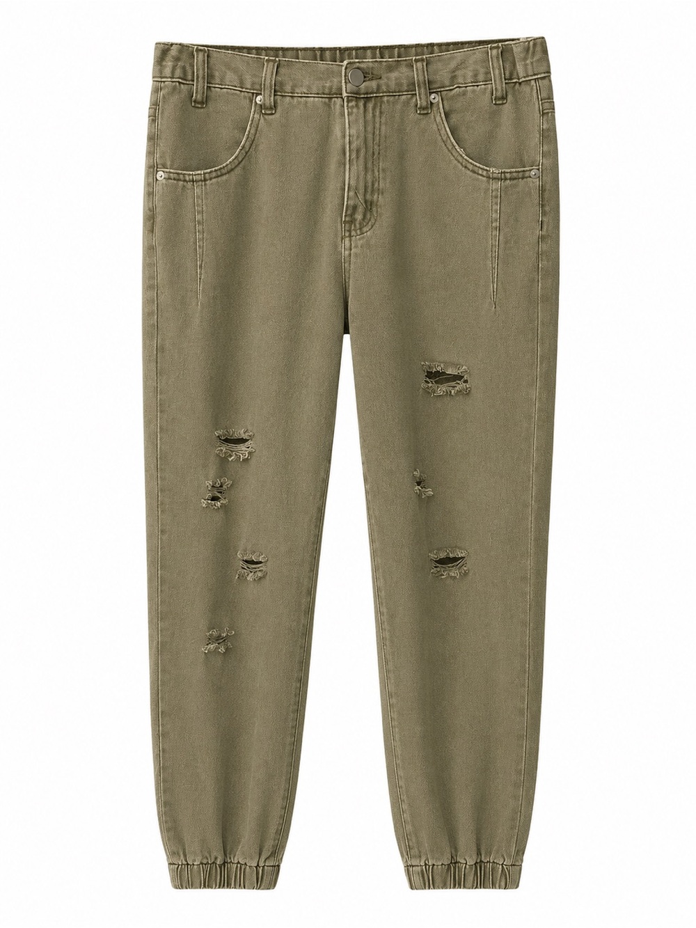 POL Army Green Distressed Jogger Pants – Size Medium